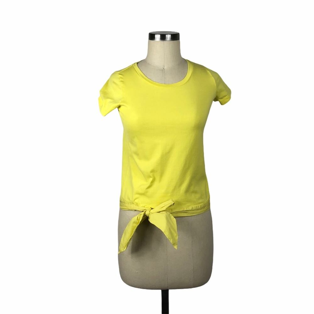 J CREW Lemon Yellow Side Tie Tee Top XXXS